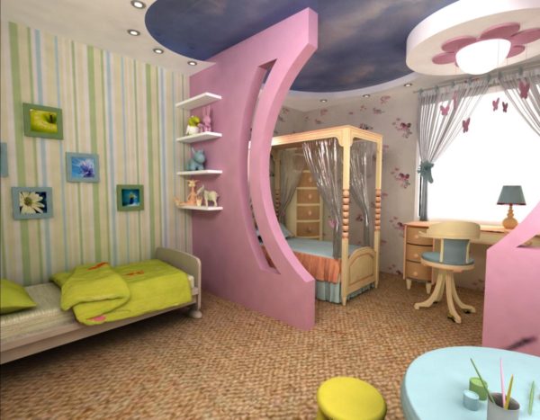 современный интерьер детской спальни