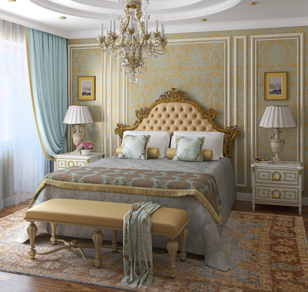 фото красивой спальни в классическом стиле