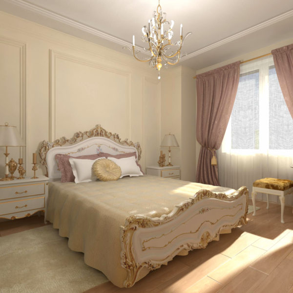 красивое оформление спальни в классическом стиле