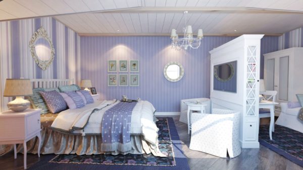 современный интерьер спальни в стиле прованс