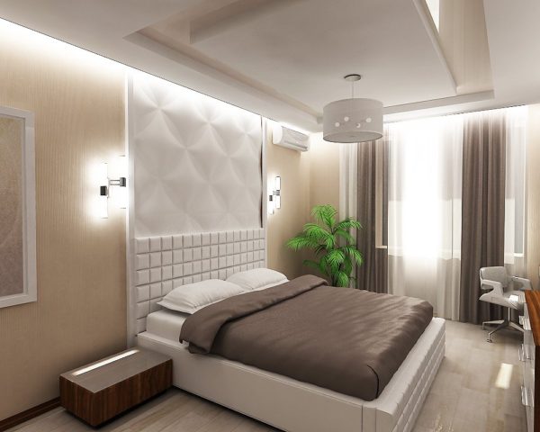 лаконичный дизайн маленькой спальни