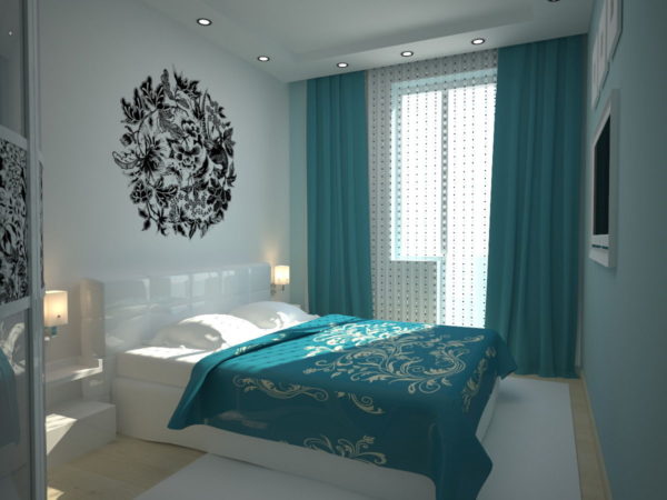 роскошный красивый дизайн штор в спальне