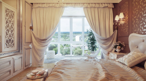  роскошный красивый дизайн штор в спальне