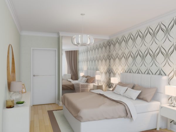 необычный дизайн спальни в скандинавском стиле 