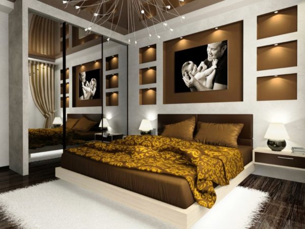 мебель в дизайне светлой спальни