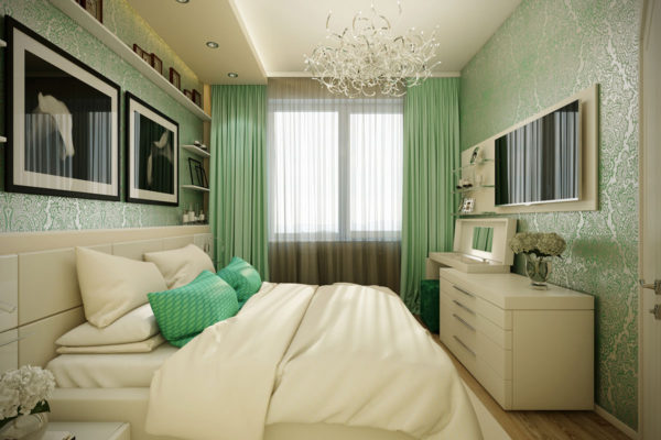 роскошный красивый дизайн обоев в спальне