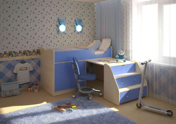 необычный интерьер детской спальни 