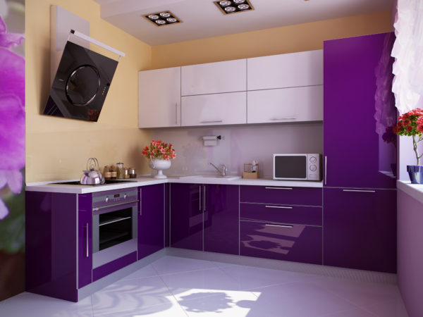 маленькая фиолетовая кухня