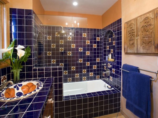 мексиканский стиль оформления ванной комнаты