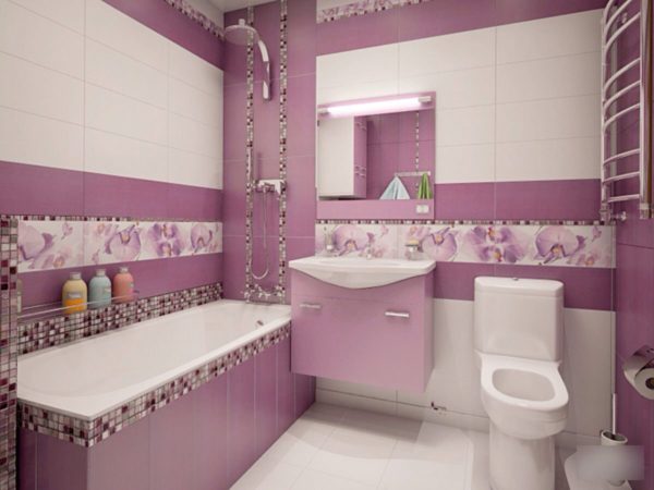 необычный вариант фиолетовой ванны