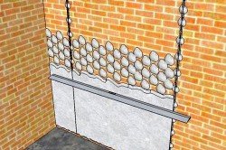 Схема выравнивания кирпичных стен при помощи гипсовых смесей