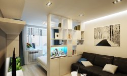 Однокомнатная квартира — стили зонирования спальни