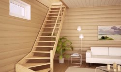 Установка деревянной лестницы в доме