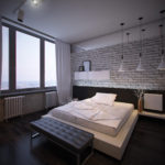 дизайн помещения для спальни в стиле лофт
