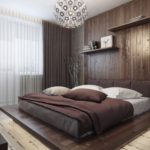 коричневая спальня в стиле лофт