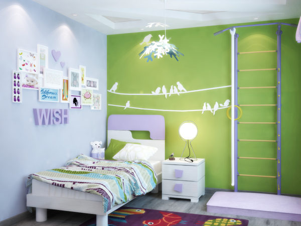 красивое оформление комнаты детской спальни