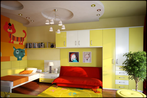 красивый дизайн комнаты детской спальни
