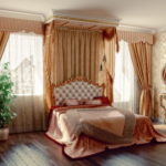 современные шторы в интерьере спальни