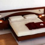 роскошный красивый дизайн прикроватной тумбы в спальне