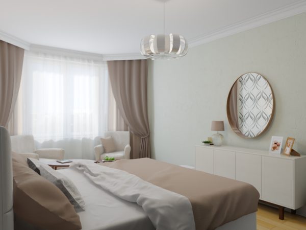 фото лаконичного интерьера спальни в скандинавском стиле 