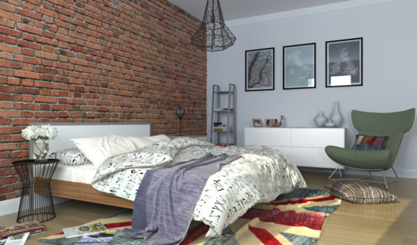 необычное оформление спальни в скандинавском стиле