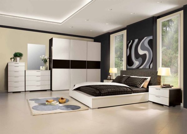 спальня в стиле модерн в квартире