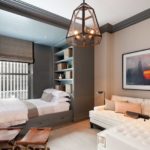 лаконичный дизайн спальни и гостиной