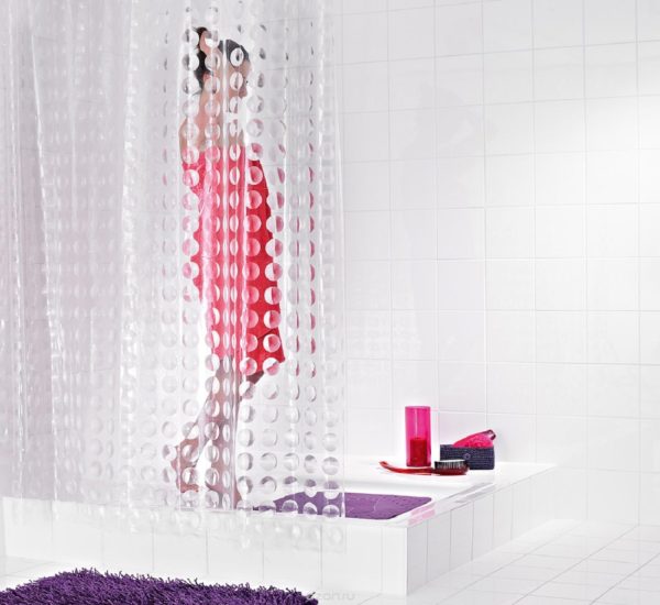 прозрачные занавески для ванной