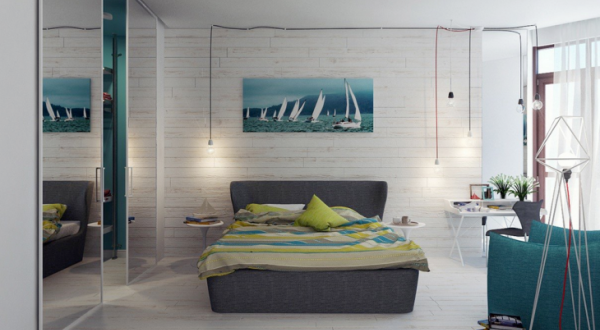 Белая спальня в морском стиле