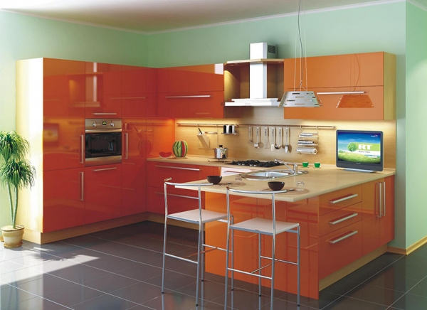 Оранжевая Кухня Фото
