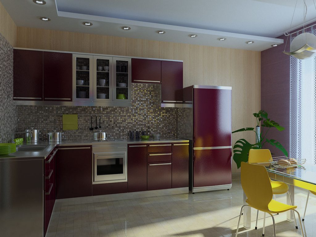 Дизайн соединенной кухни с комнатой