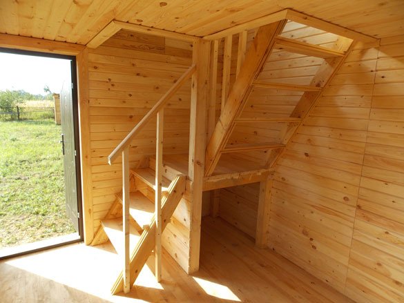 Внутренняя отделка каркасного дома с лестницей