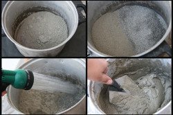 Этапы приготовления бетона вручную