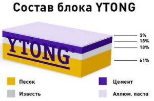 Состав блока Ytong